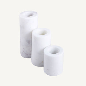 Marble Cylinder Pillar Taper Holders - 3 Sizes