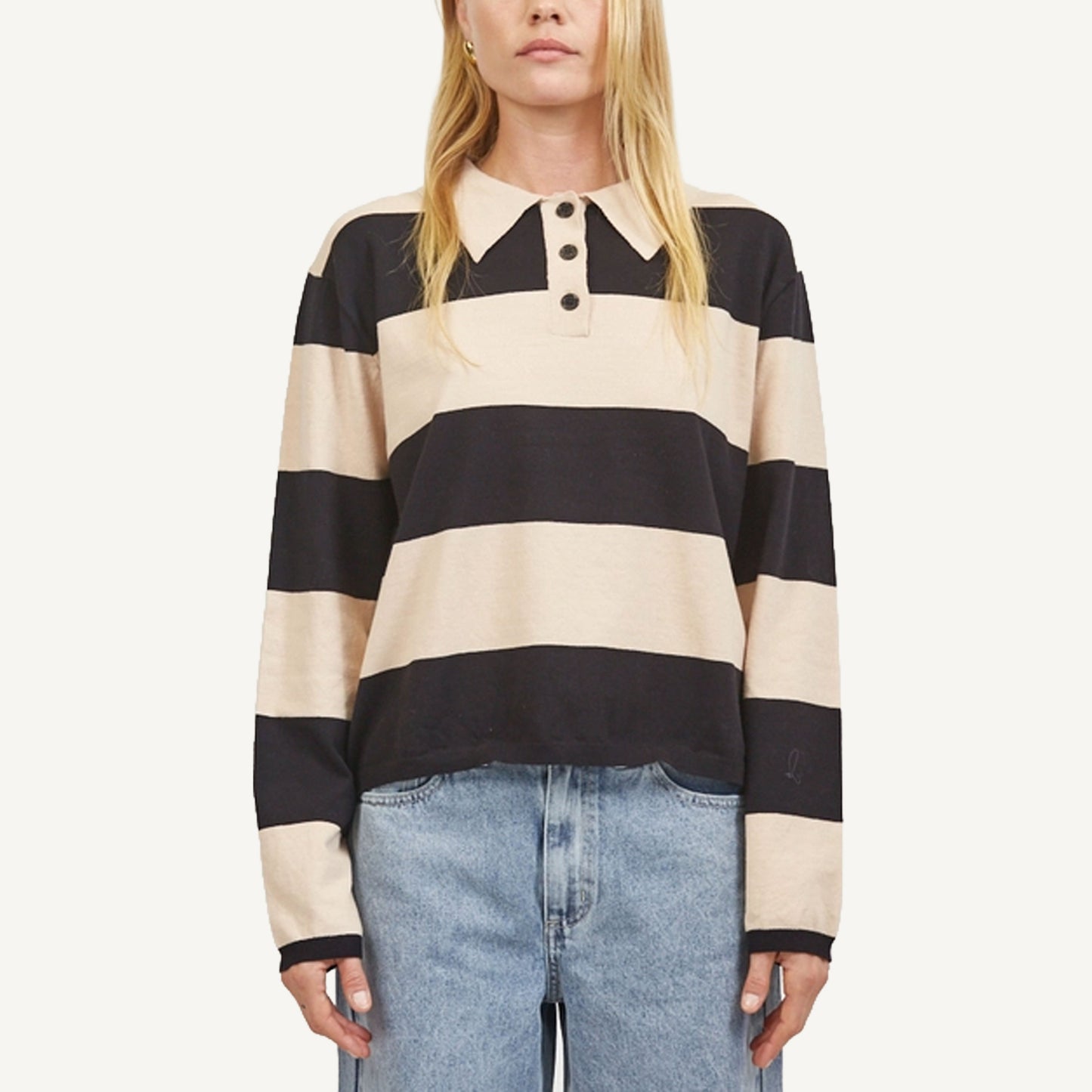 Striped Rugby Shirt - Taupe