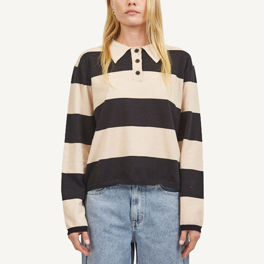 Striped Rugby Shirt - Taupe