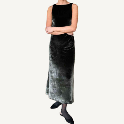Cut-in Shift Maxi Dress Velvet