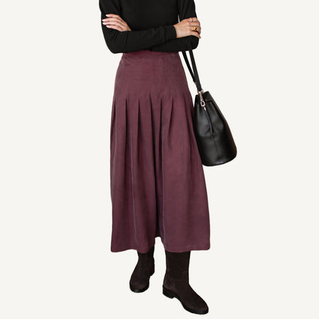 Atelier Pleated Maxi Skirt - Bitter Chocolate