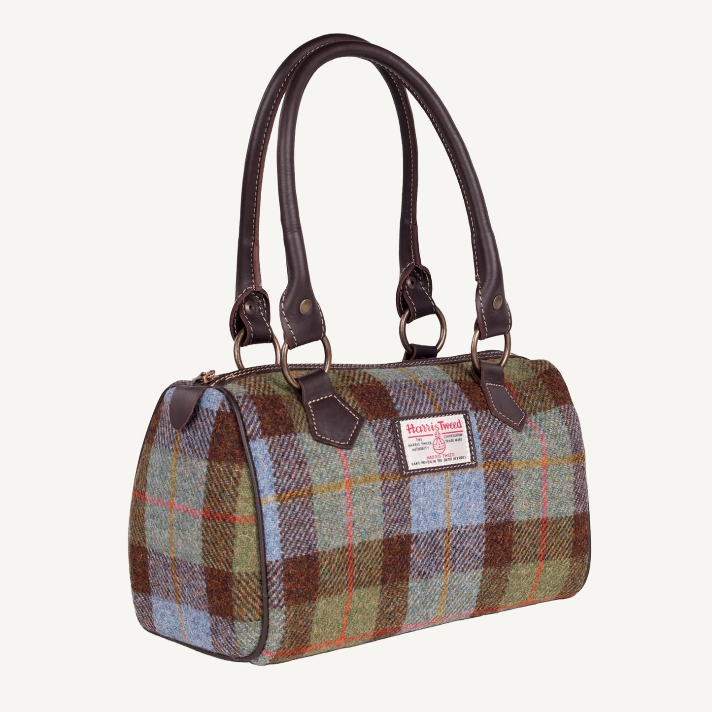 Islay Barrel Bag - Blue Green Check