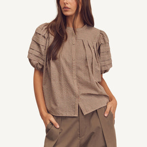Puff Pintuck Sleeve Blouse