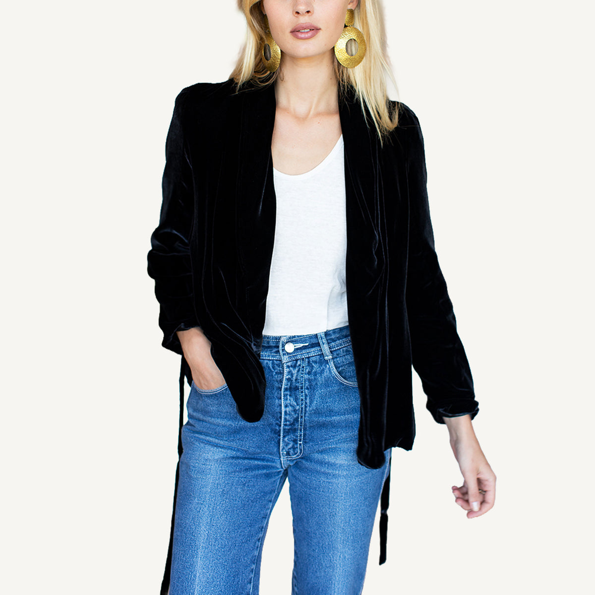 Paris Jacket - Black Silk Velvet