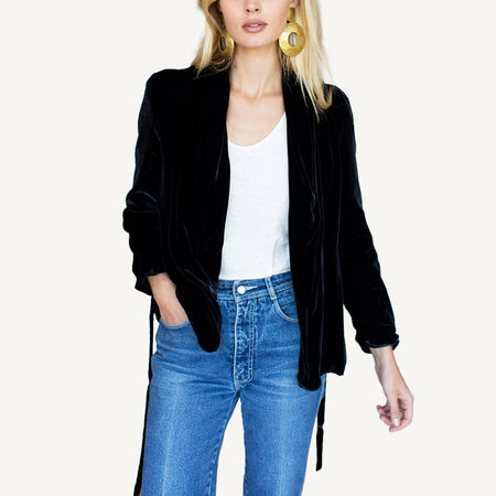 Paris Jacket - Black Silk Velvet