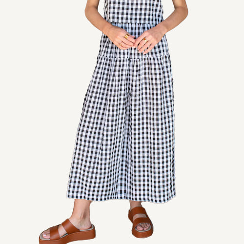 Maxi Skirt Black White Check