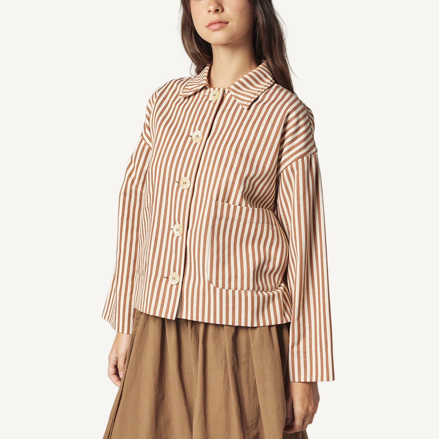 Striped Jacket Brown