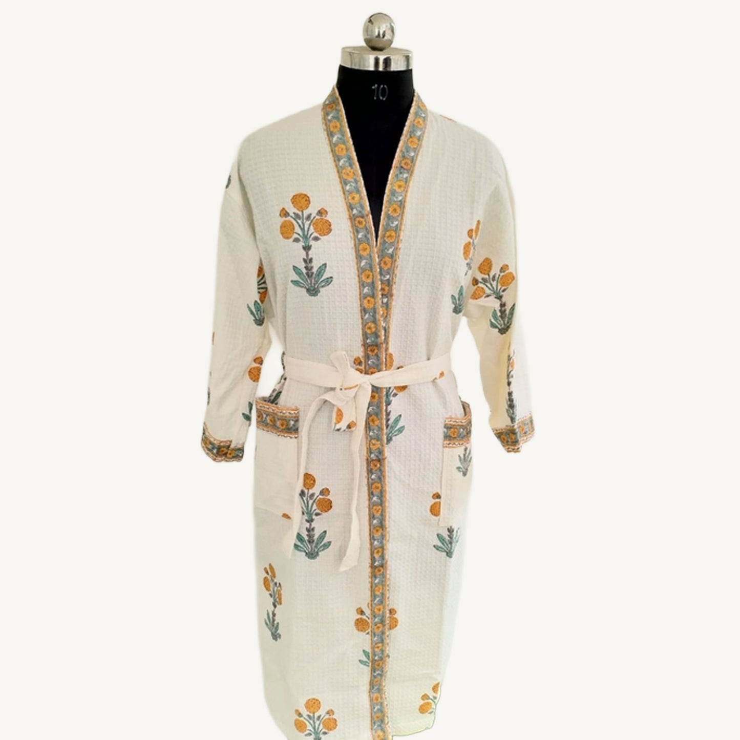 Block Print Cotton Robe