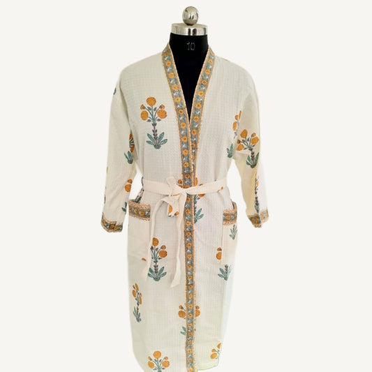 Block Print Cotton Robe