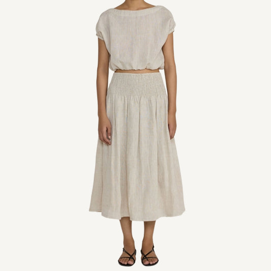 Smocked Easy Skirt - Natural