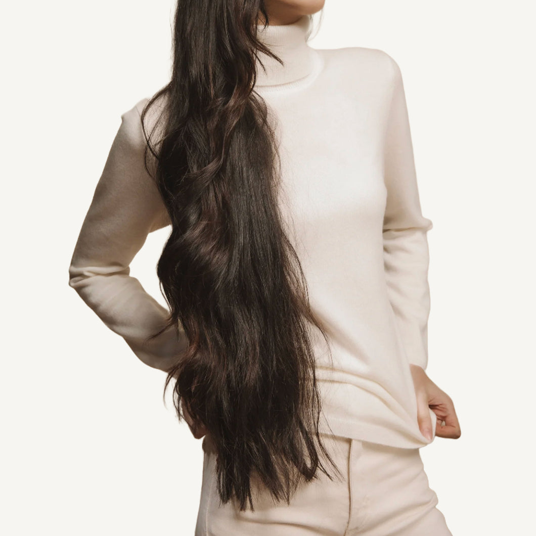 Kiltane Classic Polo Neck - Soft White