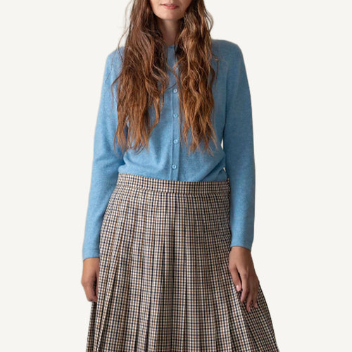 Kiltane High Button Cardigan - Glacier