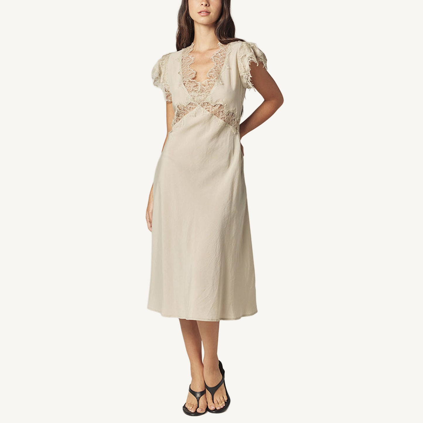 Laced Bias Dress Ash
