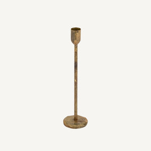 Old Brass Candle Holder 9"