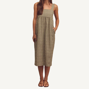 Back Tie Midi Dress - Olive