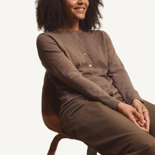 Kiltane High Button Cardigan - Squirrel