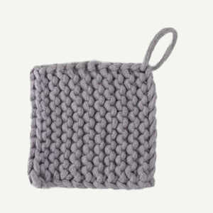 Cotton Crocheted Pot Holder - Grey