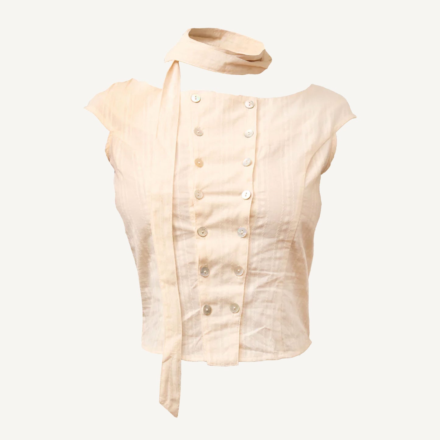 Butter Stripe Tie Shirt