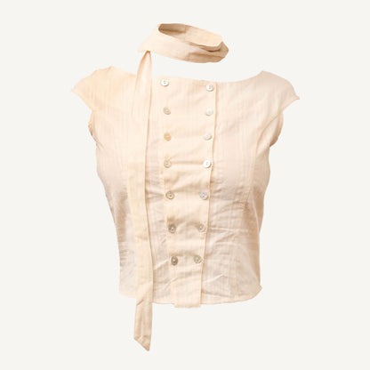 Butter Stripe Tie Shirt