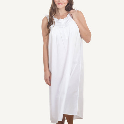 Embroidered Nightgown Ruffled