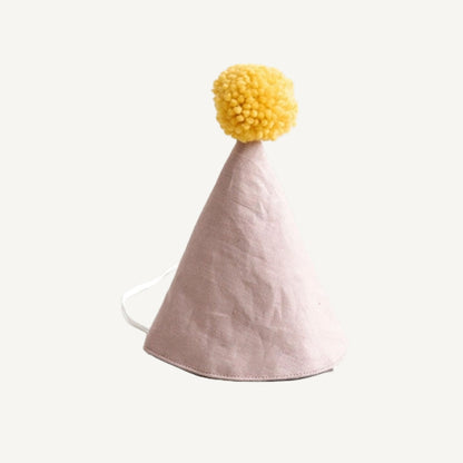 Linen Birthday Hat - Dusty-Pink