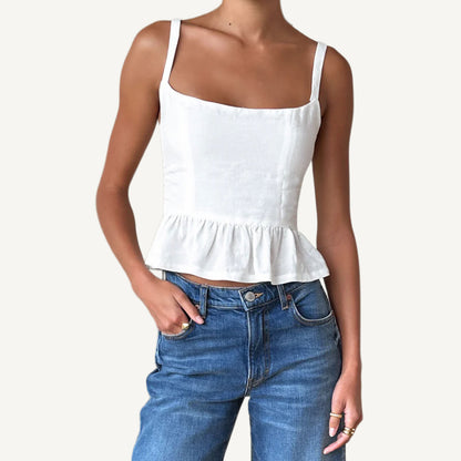 Jour Peplum Top 2 - Star White