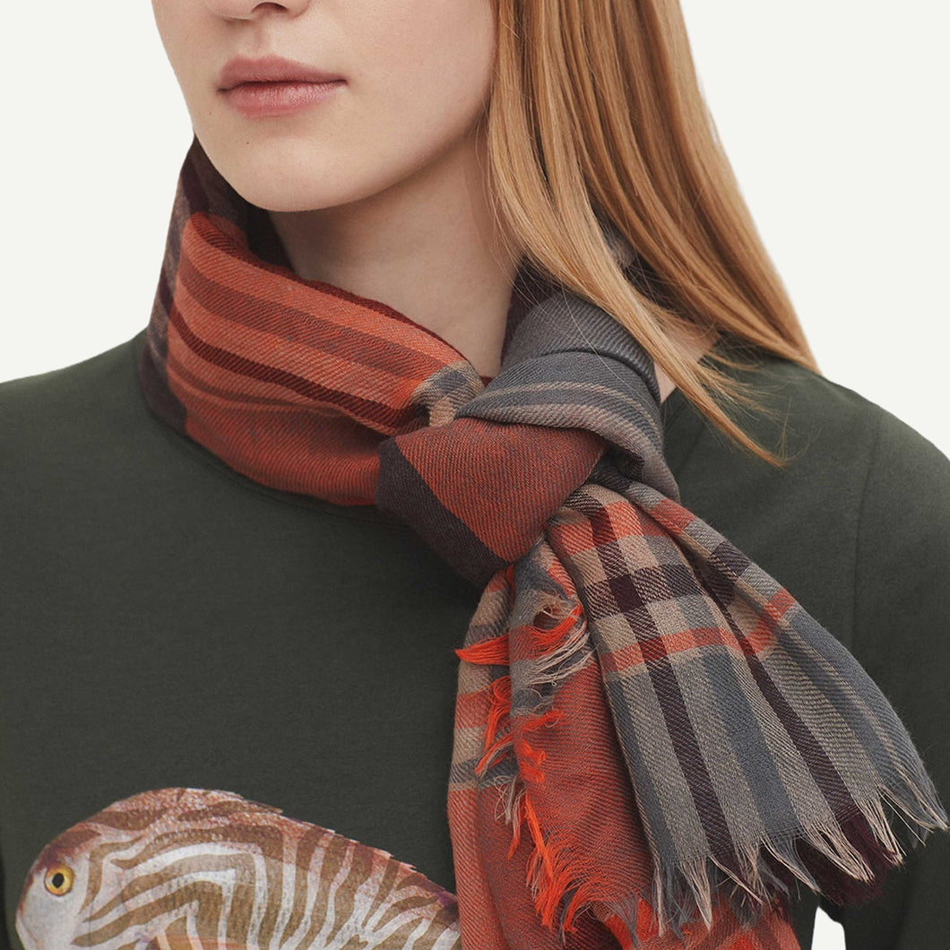 Wool Check Scarf - 2 Colors