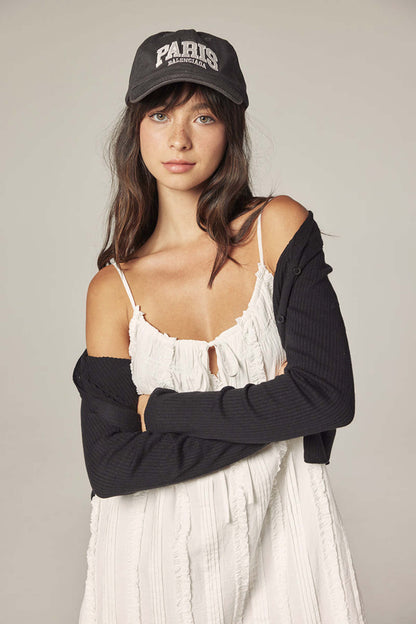 V-Neck Cotton Cardigan Black