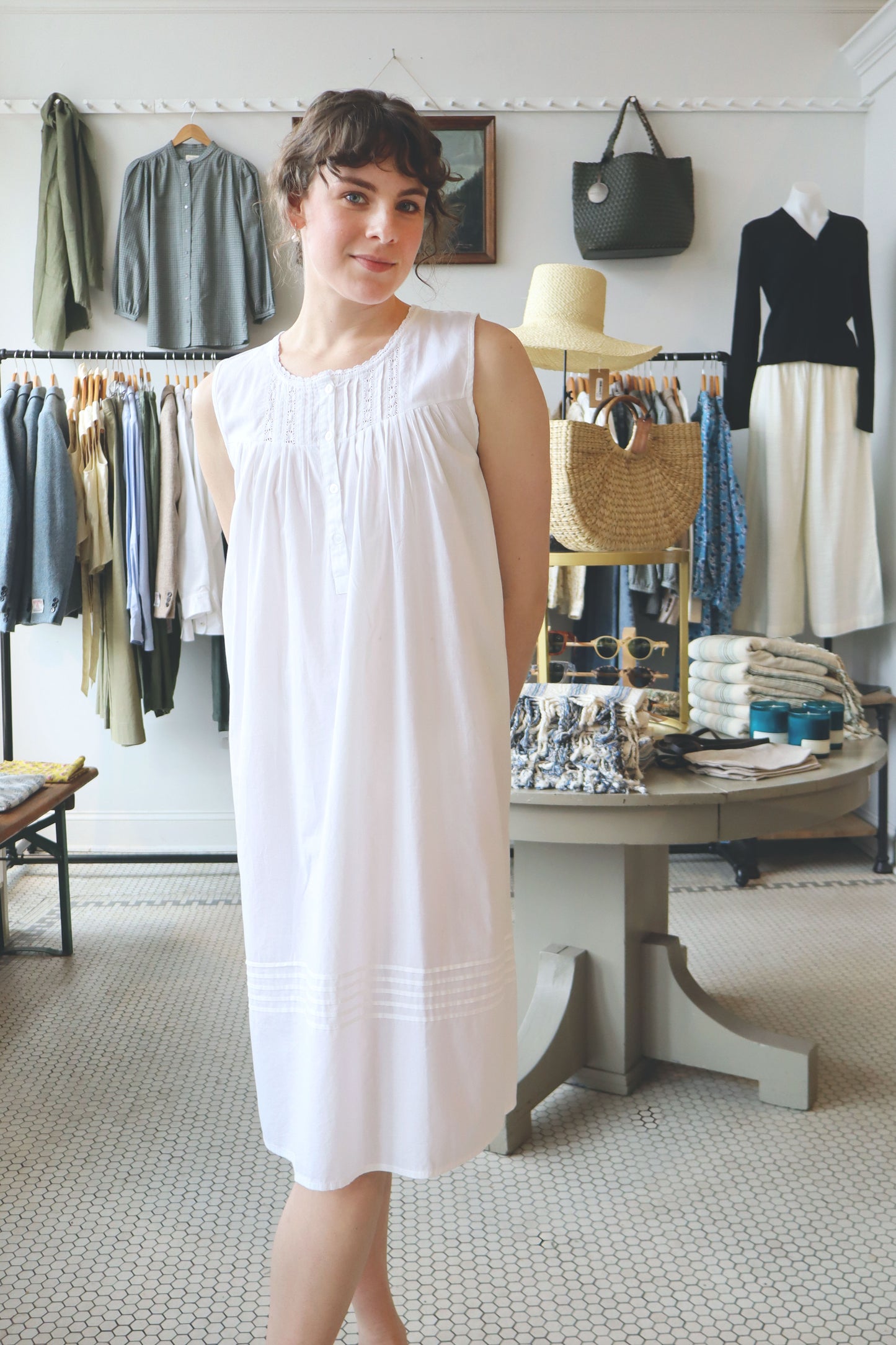 Embroidered Nightgown Tank