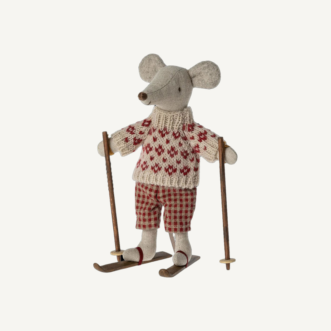 Winter Mouse with Ski Set - Mum