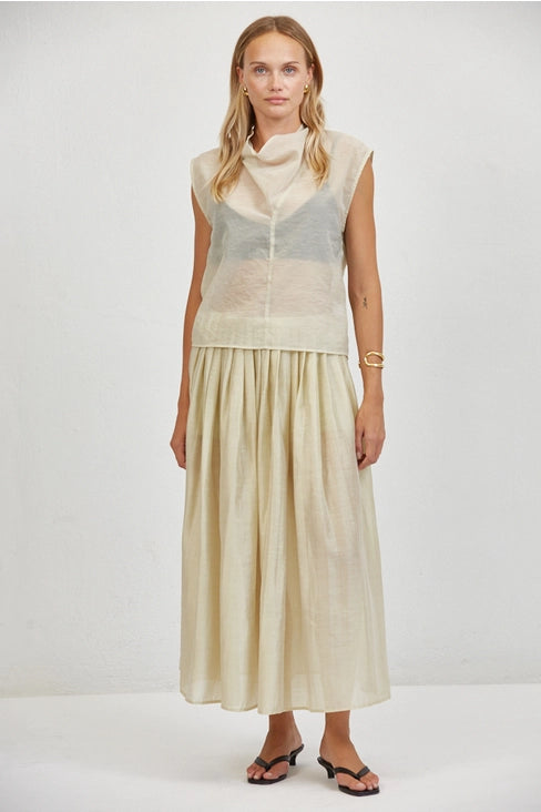 Sheer V-Neck - Taupe