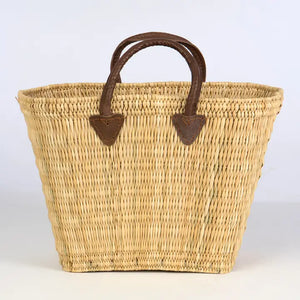 Rect Straw Bag Leather Handle