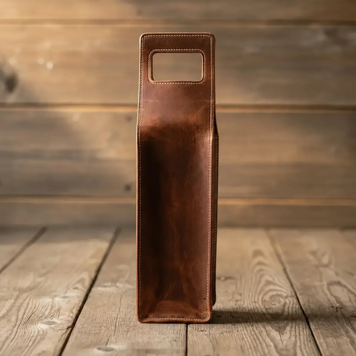 Leather Liquor Carrier Tote