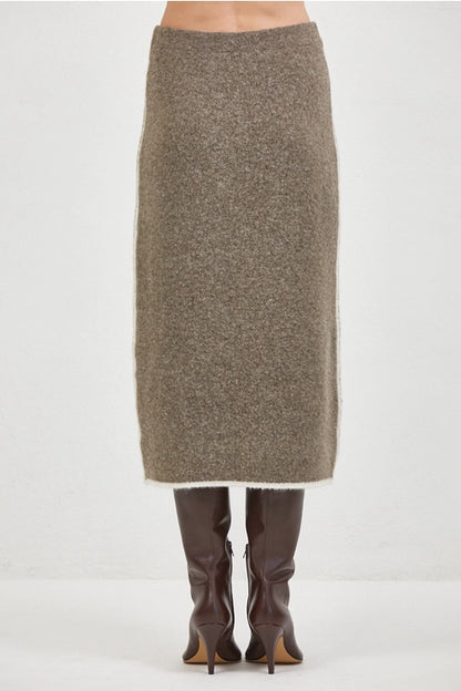 Knit Midi Skirt - Mocha