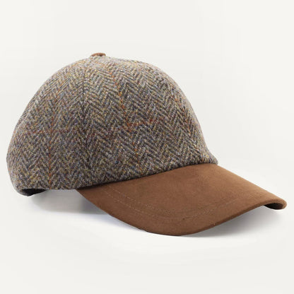 Harris Tweed Baseball Cap - Brown Check