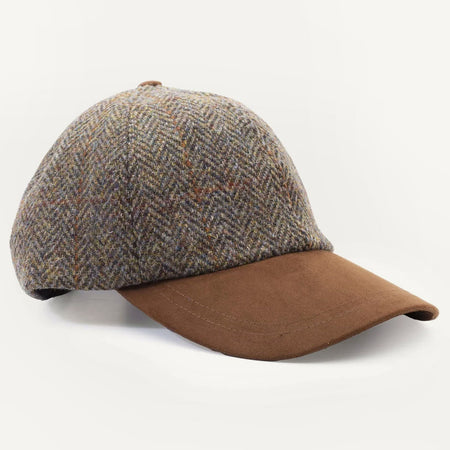 Harris Tweed Baseball Cap - Brown Check