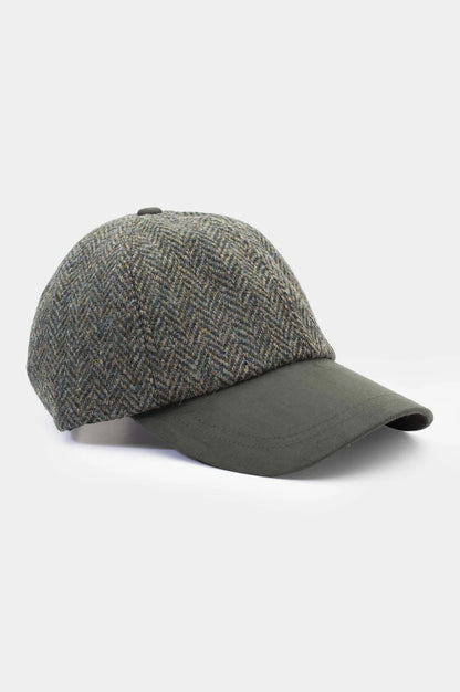 Harris Tweed Baseball Cap - Dark Green