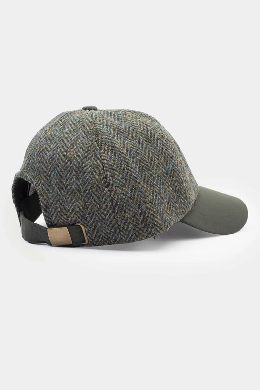 Harris Tweed Baseball Cap - Dark Green