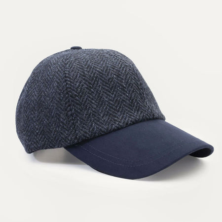 Harris Tweed Baseball Cap - Dark Navy