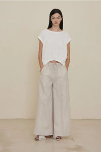 Linen Cargo Pants Greige