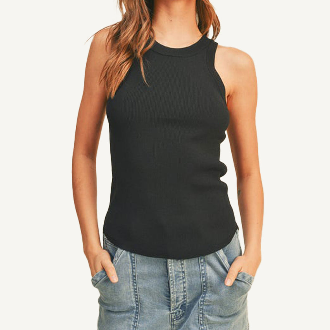 Classic Ribbed Tank - Black