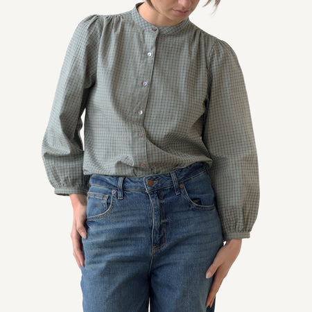 CA Everyday Blouse - Moss Plaid