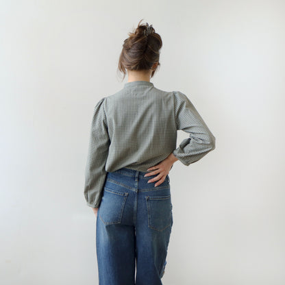 CA The Blouse - Moss Plaid