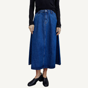 Bonnie Denim Midi Skirt - Washed Blue