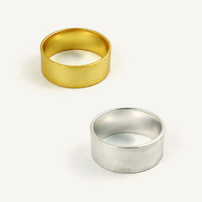 Gold and silver rings on a white background
