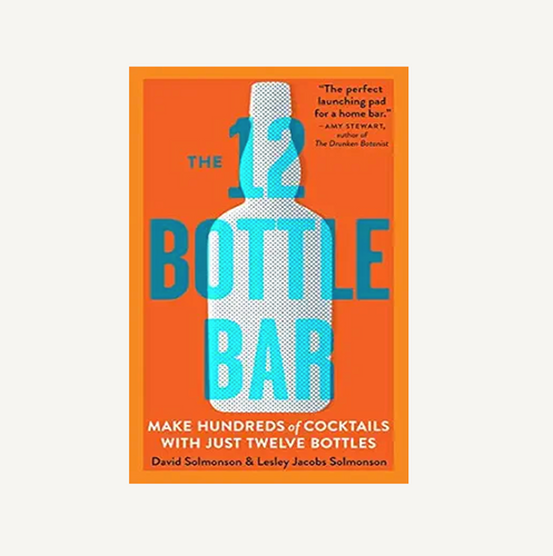 Book cover of 'The 12 Bottle Bar' with an orange background and blue text.