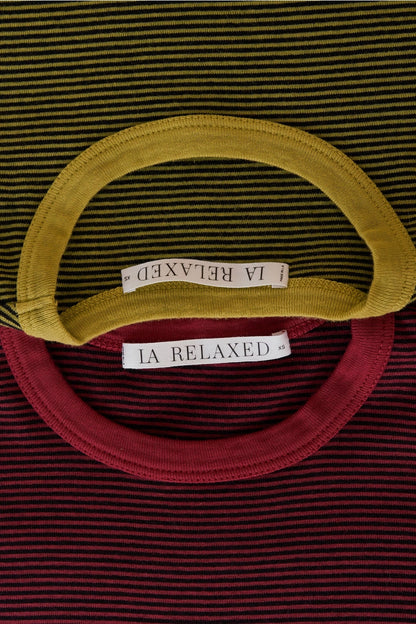 Striped Ringer Tee - Brick