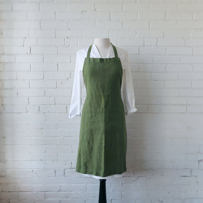 Linen Daily Apron - Dark Green