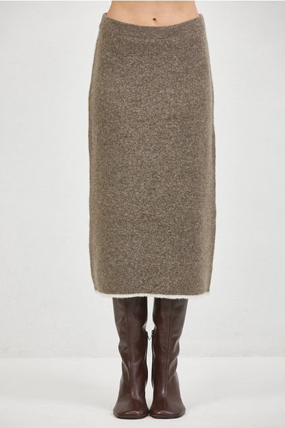 Knit Midi Skirt - Mocha