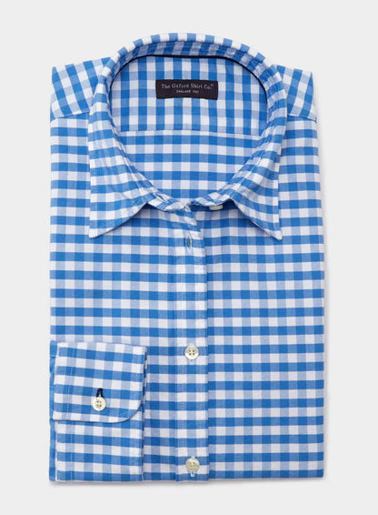 Blue White Gingham Oxford Cloth